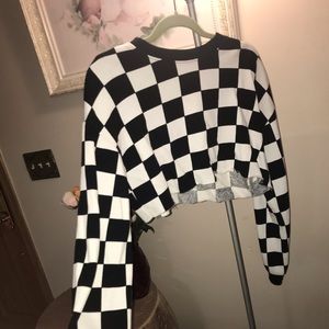 Cropped Checkerboard Long sleeve